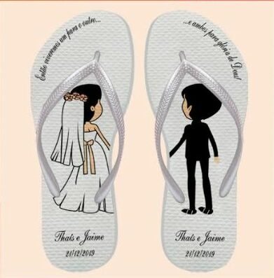 chinelo personalizado casamento